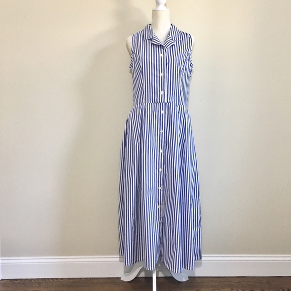 GAP Dresses & Skirts - EUC Gap 100% Cotton striped maxi shirt dress L